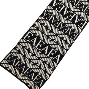 EMPORIO ARMANI Vintage Black & Cream Logo Monogram Men's Scarf